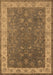 Machine Washable Oriental Brown Traditional Rug, wshurb963brn