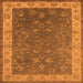 Square Oriental Orange Traditional Rug, urb963org