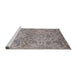 Sideview of Machine Washable Industrial Modern Silver Pink Rug, wshurb964