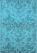 Machine Washable Oriental Light Blue Industrial Rug, wshurb964lblu