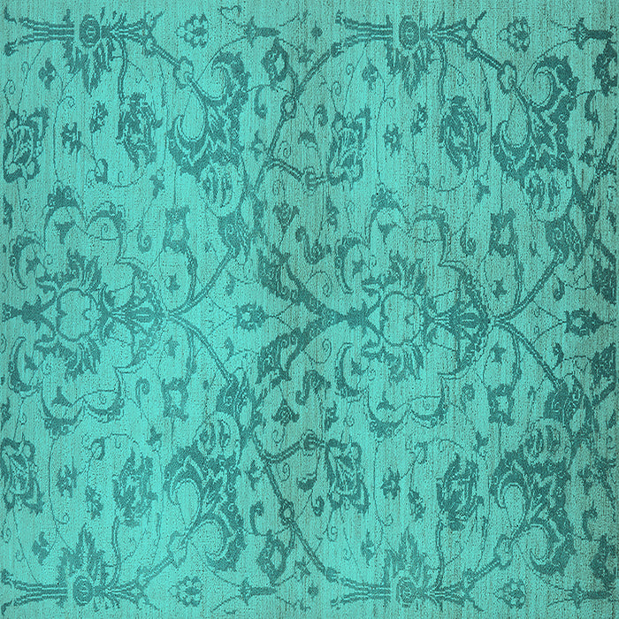 Square Oriental Turquoise Industrial Rug, urb964turq
