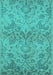 Machine Washable Oriental Turquoise Industrial Area Rugs, wshurb964turq