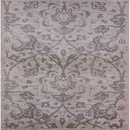 Square Machine Washable Industrial Modern Silver Pink Rug, wshurb964