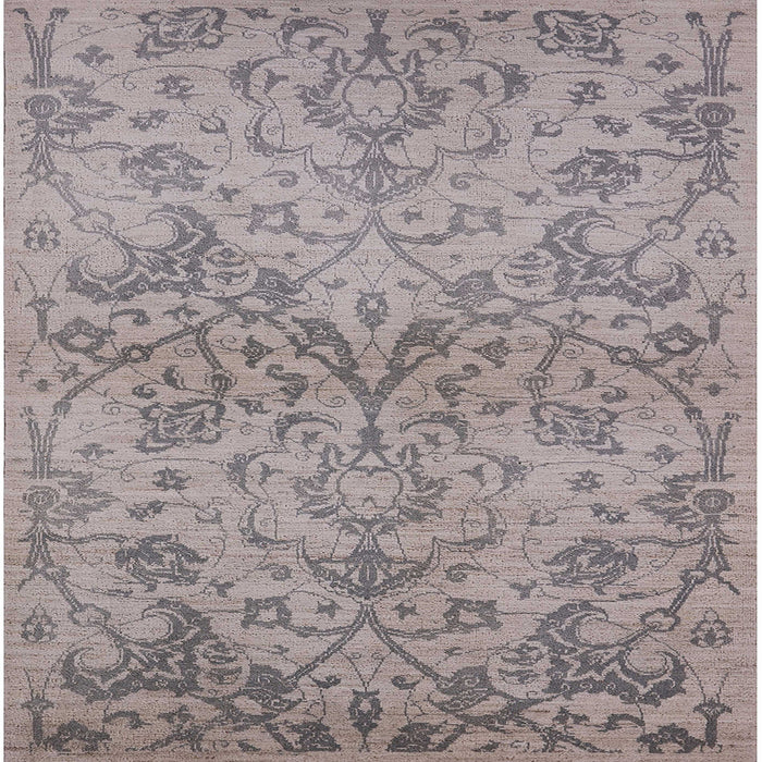 Square Machine Washable Industrial Modern Silver Pink Rug, wshurb964