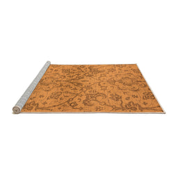 Sideview of Machine Washable Oriental Orange Industrial Area Rugs, wshurb964org