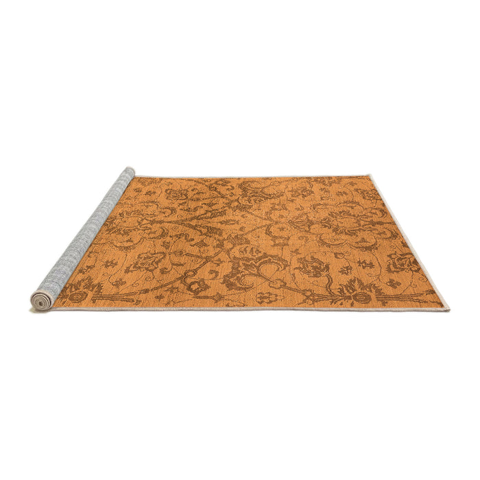Sideview of Machine Washable Oriental Orange Industrial Area Rugs, wshurb964org