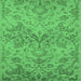 Square Machine Washable Oriental Emerald Green Industrial Area Rugs, wshurb964emgrn