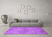 Machine Washable Oriental Purple Industrial Area Rugs in a Living Room, wshurb964pur