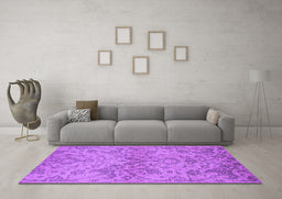 Machine Washable Oriental Purple Industrial Area Rugs in a Living Room, wshurb964pur