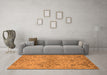 Machine Washable Oriental Orange Industrial Area Rugs in a Living Room, wshurb964org