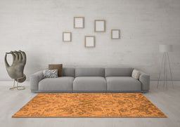 Machine Washable Oriental Orange Industrial Area Rugs in a Living Room, wshurb964org