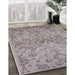 Machine Washable Industrial Modern Silver Pink Rug in a Family Room, wshurb964