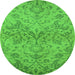 Round Oriental Green Industrial Rug, urb964grn