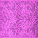 Square Machine Washable Oriental Pink Industrial Rug, wshurb964pnk