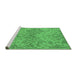 Sideview of Machine Washable Oriental Emerald Green Industrial Area Rugs, wshurb964emgrn