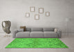 Machine Washable Oriental Green Industrial Area Rugs in a Living Room,, wshurb964grn