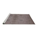 Sideview of Machine Washable Industrial Modern Mauve Taupe Purple Rug, wshurb965