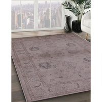 Mid-Century Modern Mauve Taupe Purple Oriental Rug, urb965