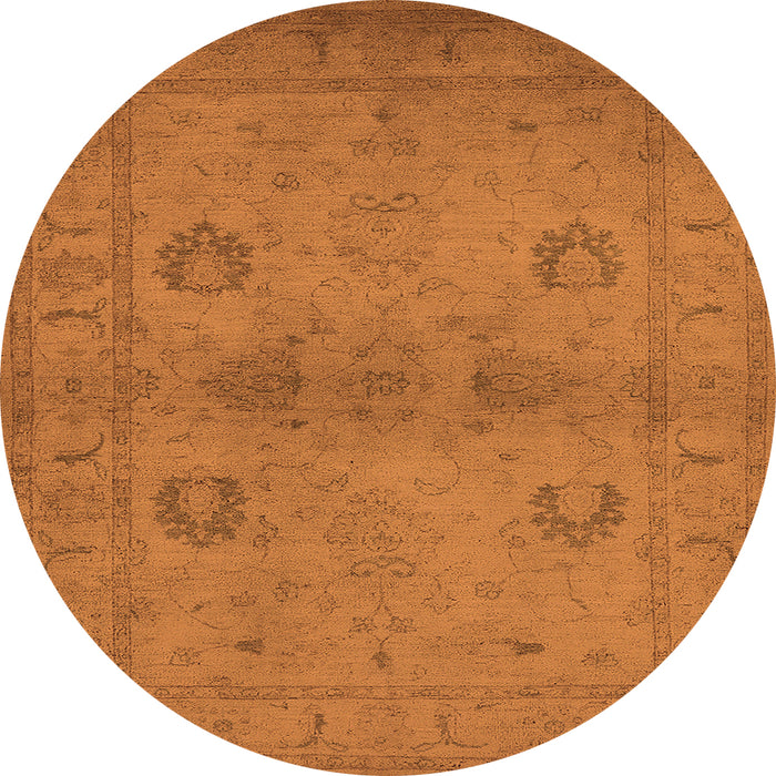 Round Oriental Orange Industrial Rug, urb965org