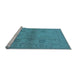 Sideview of Machine Washable Oriental Light Blue Industrial Rug, wshurb965lblu