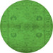 Round Oriental Green Industrial Rug, urb965grn