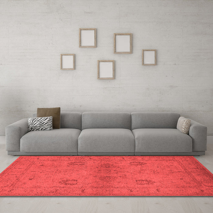 Industrial Red Washable Rugs
