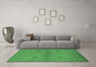 Machine Washable Oriental Emerald Green Industrial Area Rugs in a Living Room,, wshurb965emgrn