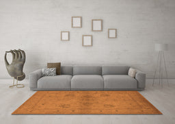 Machine Washable Oriental Orange Industrial Area Rugs in a Living Room, wshurb965org