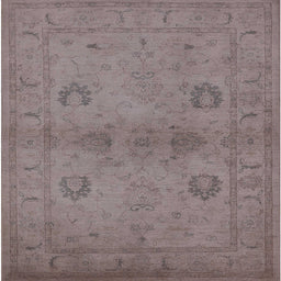 Square Machine Washable Industrial Modern Mauve Taupe Purple Rug, wshurb965