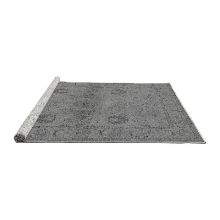 Sideview of Machine Washable Oriental Gray Industrial Rug, wshurb965gry