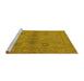 Sideview of Machine Washable Oriental Yellow Industrial Rug, wshurb965yw