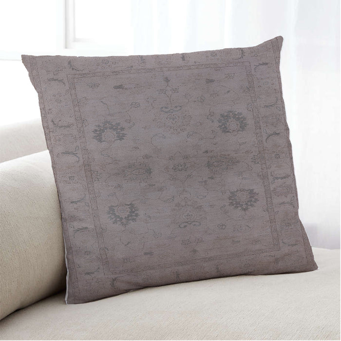 Lifestyle Image of Mid-Century Modern Urban Square Mauve Taupe Purple Throw Pillow, 18 inch by 18 inch, pwurb965