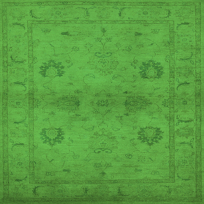 Square Oriental Green Industrial Rug, urb965grn