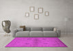 Machine Washable Oriental Pink Industrial Rug in a Living Room, wshurb965pnk