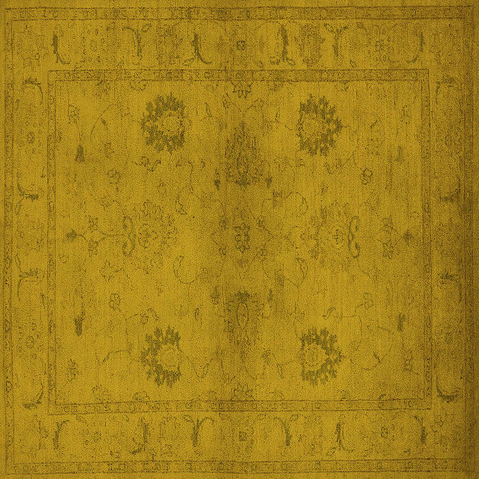 Square Oriental Yellow Industrial Rug, urb965yw