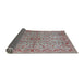 Sideview of Mid-Century Modern Dark Gray Oriental Rug, urb966