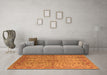 Machine Washable Oriental Orange Industrial Area Rugs in a Living Room, wshurb966org
