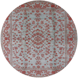 Round Mid-Century Modern Dark Gray Oriental Rug, urb966