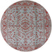 Round Mid-Century Modern Dark Gray Oriental Rug, urb966