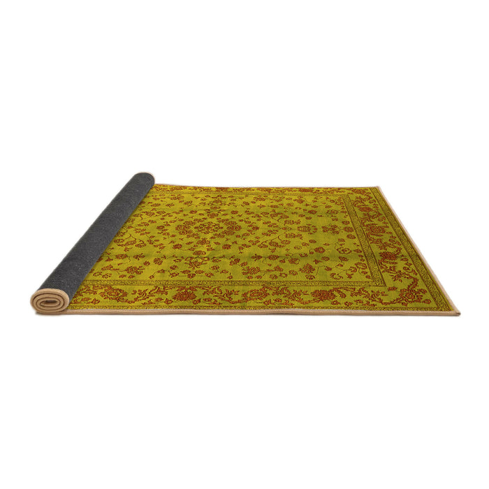 Sideview of Oriental Yellow Industrial Rug, urb966yw