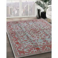 Mid-Century Modern Dark Gray Oriental Rug, urb966