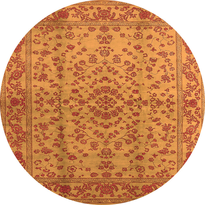 Round Oriental Orange Industrial Rug, urb966org