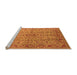 Sideview of Machine Washable Oriental Orange Industrial Area Rugs, wshurb966org