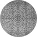 Round Oriental Gray Industrial Rug, urb966gry