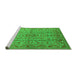 Sideview of Machine Washable Oriental Green Industrial Area Rugs, wshurb966grn