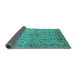 Sideview of Oriental Turquoise Industrial Rug, urb966turq