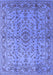 Machine Washable Oriental Blue Industrial Rug, wshurb966blu