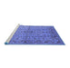 Sideview of Machine Washable Oriental Blue Industrial Rug, wshurb966blu