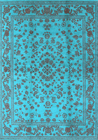 Oriental Light Blue Industrial Rug, urb966lblu