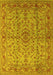 Machine Washable Oriental Yellow Industrial Rug, wshurb966yw